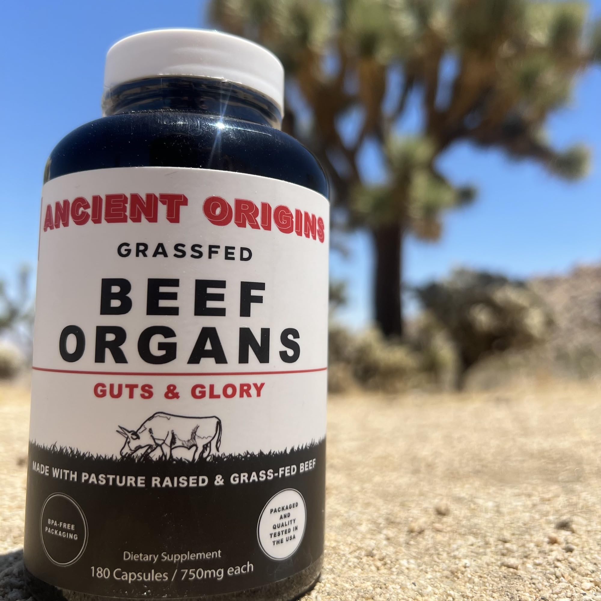 Ancient Origins nutrition panel showing key nutrients from organ sources