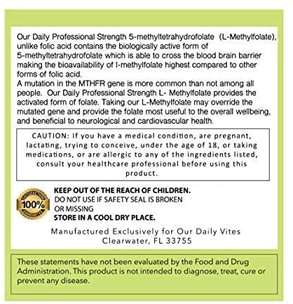 AND GIVE US TODAY OUR DAILY L-Methylfolate outer package with testing seal.