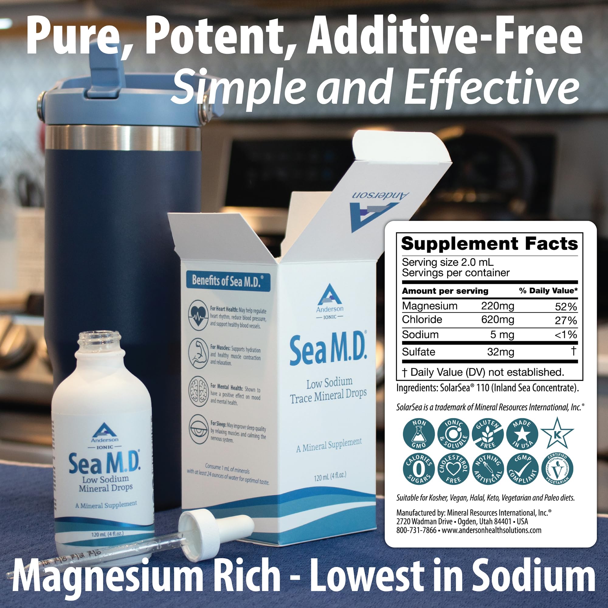 Anderson Sea M.D. dilution demonstrates milder taste