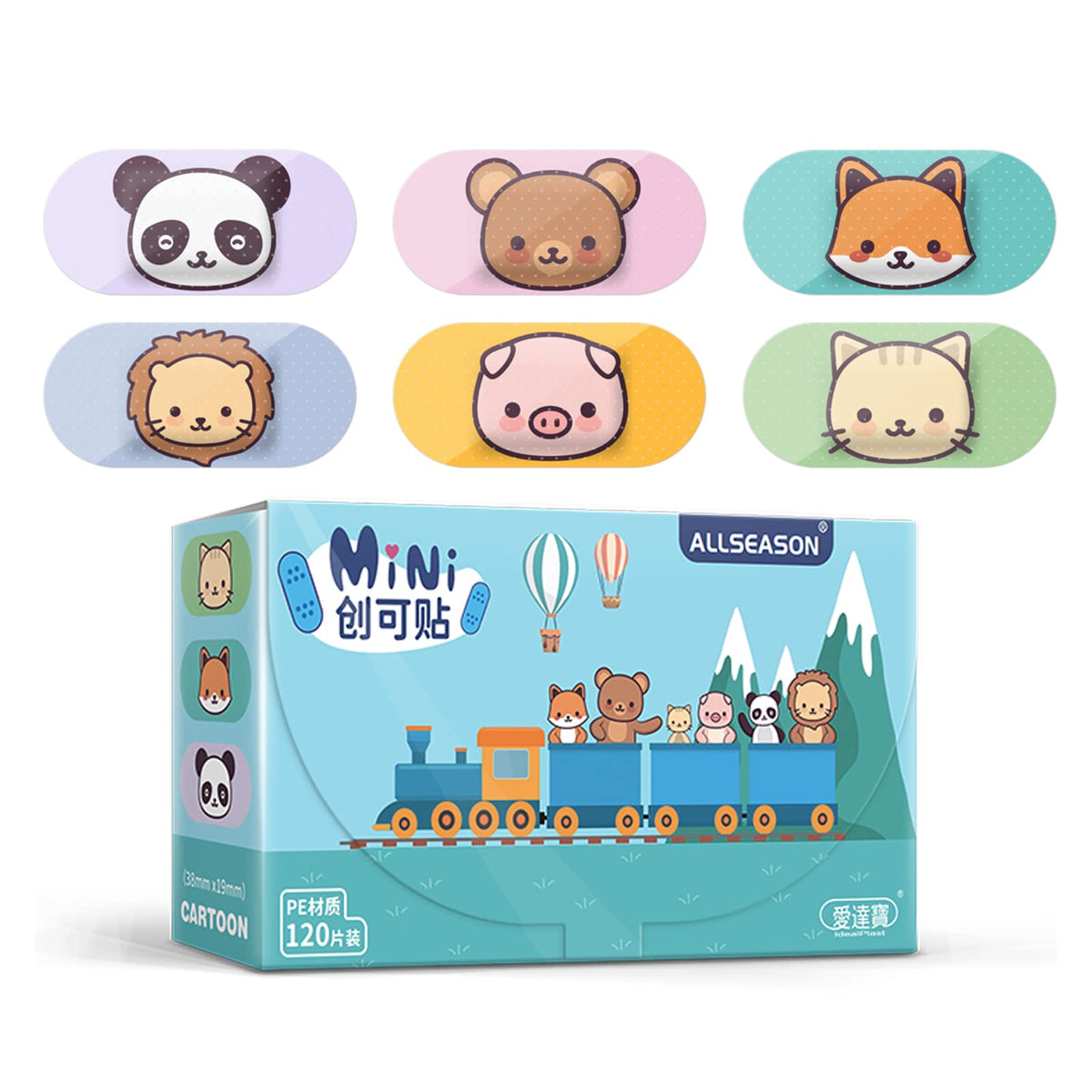AndicAge Kids bandages with six cartoon patterns for kid-friendly designs and care