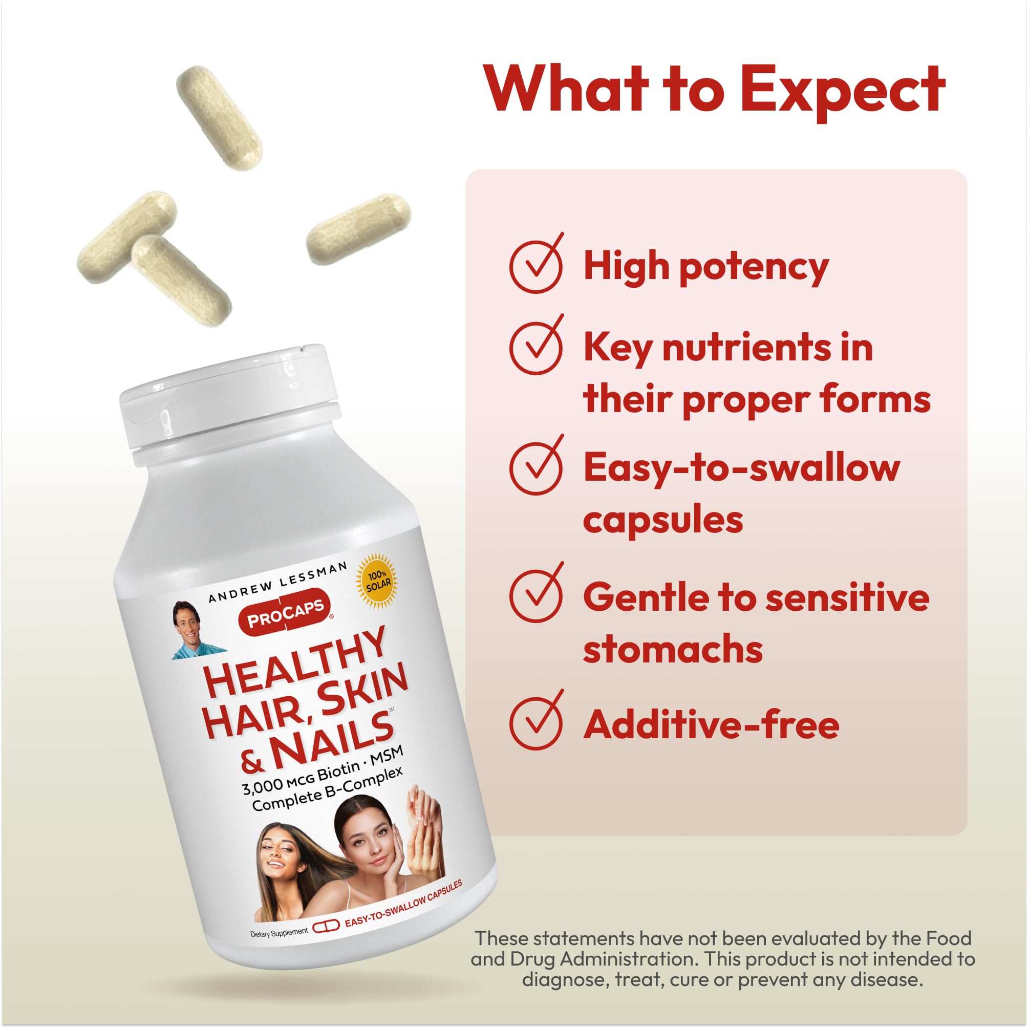 ANDREW LESSMAN biotin high bioactivity close-up emphasizing beauty-supporting formula