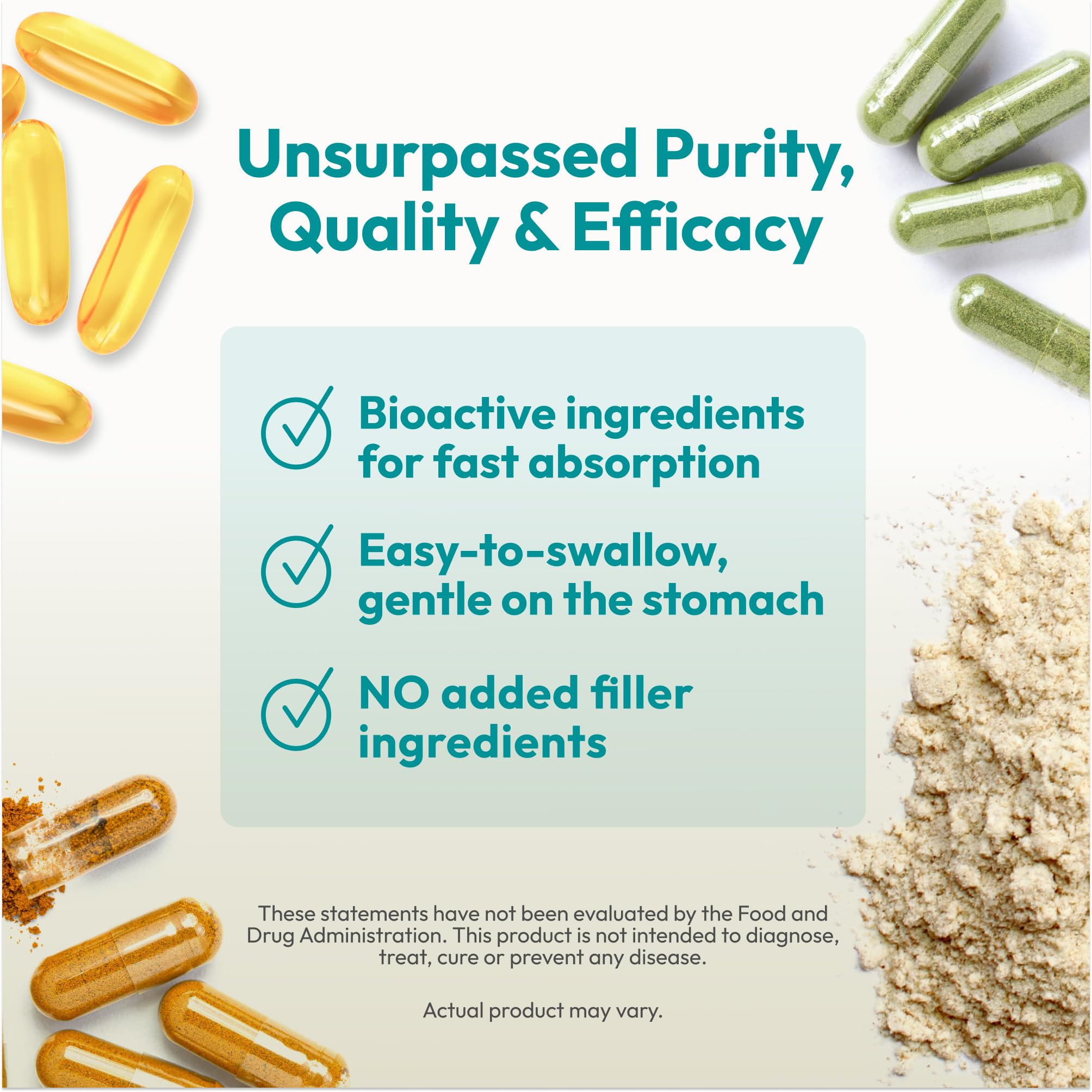 ANDREW LESSMAN COMPLETE 150 CAPSULES capsules closeup, ultra fine powder for easy absorption