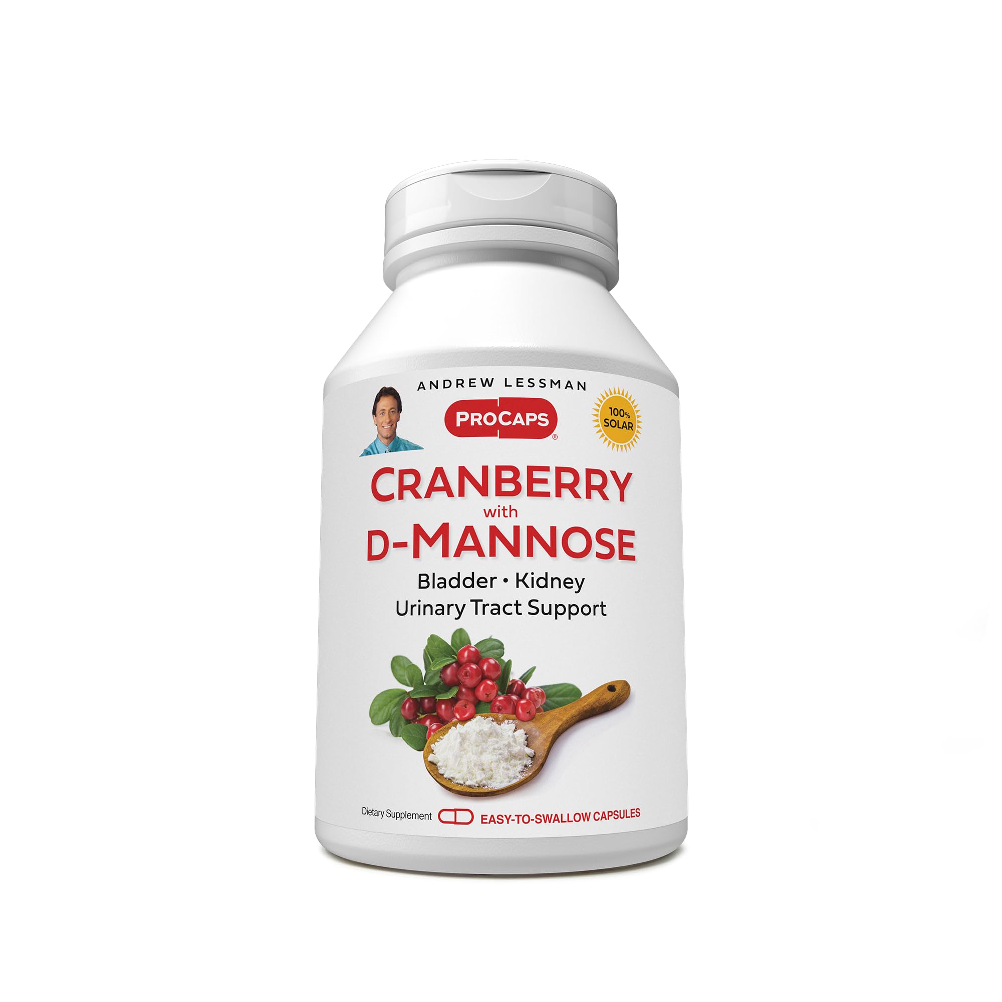Andrew Lessman Cranberry with D-Mannose bottle front for urinary tract support.