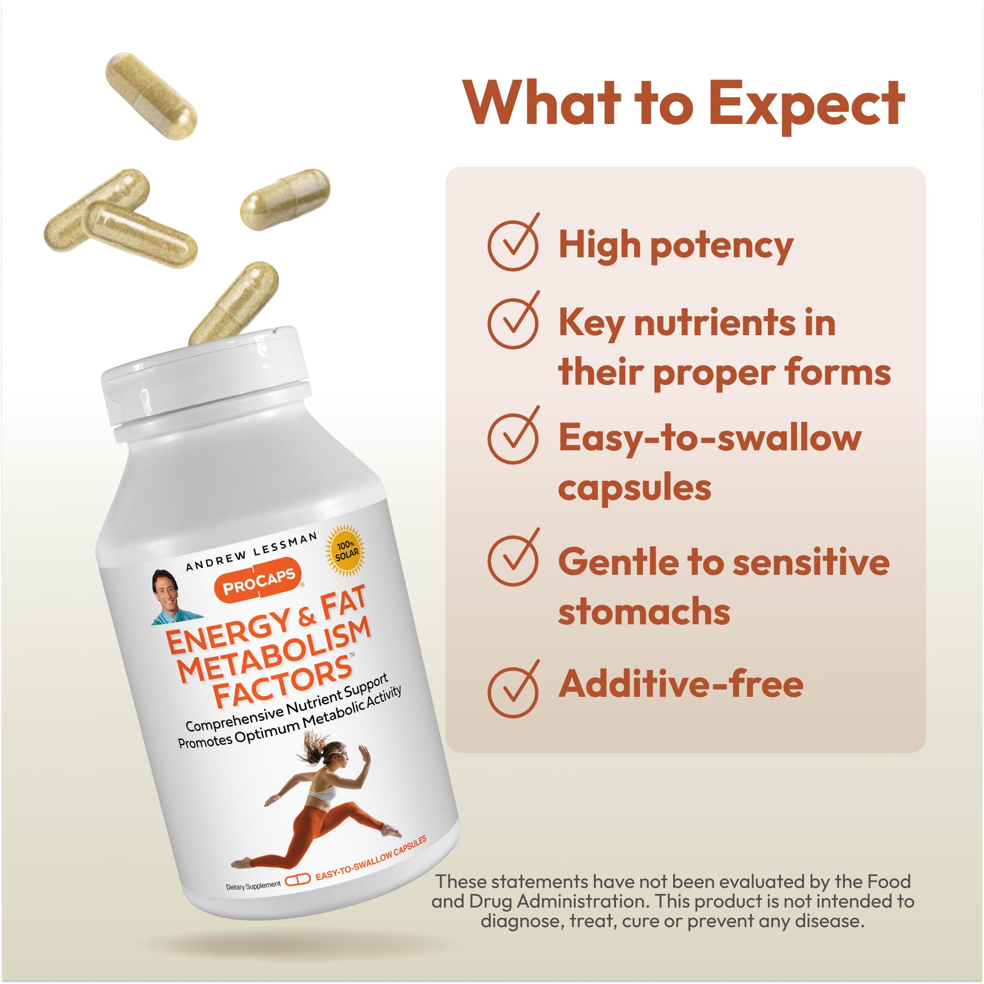 ANDREW LESSMAN Energy and Fat Metabolism ingredient list displays key components