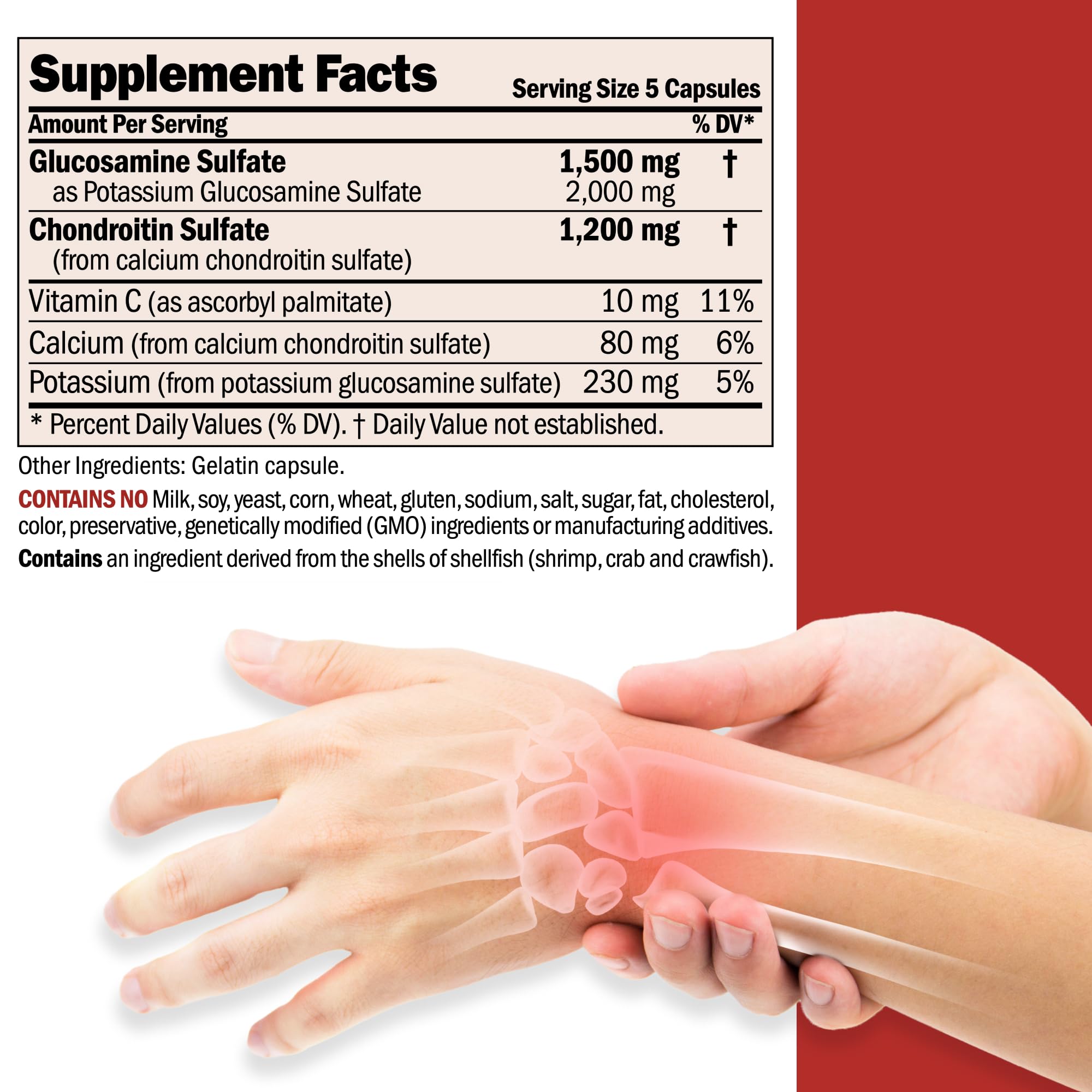 Andrew Lessman Glucosamine 1500 Chondroitin 1200mg capsules close-up for everyday joint comfort.