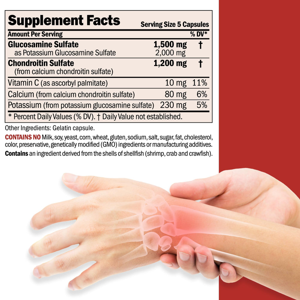 Andrew Lessman Glucosamine 1500 Chondroitin 1200mg capsules close-up for everyday joint comfort.