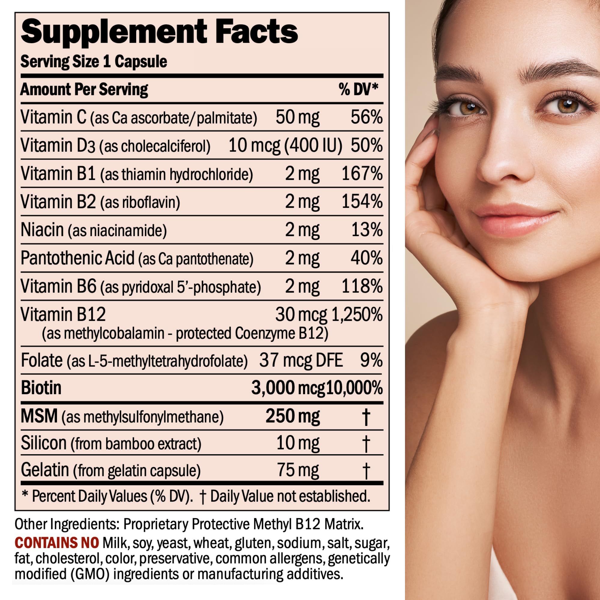ANDREW LESSMAN Healthy Hair, Skin & Nails capsules close-up for hair and nail support