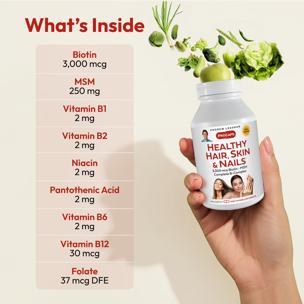 ANDREW LESSMAN label detail highlighting purity and bioactive ingredients