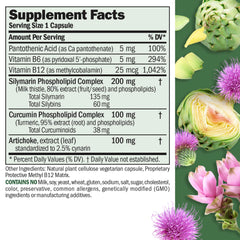 Andrew Lessman Liver Anti-Oxidant Extracts label close-up highlights silymarin content.