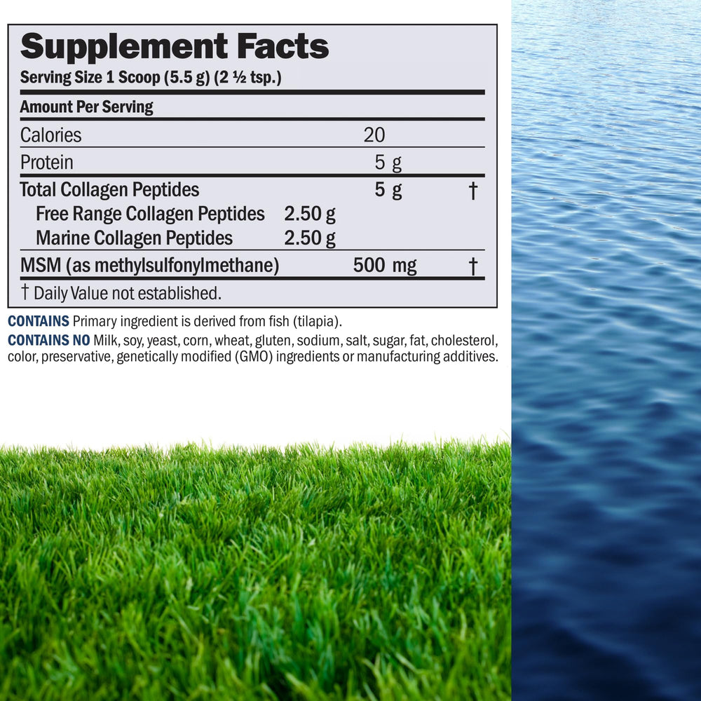 Andrew Lessman marine collagen powder dissolving in water for easy mix
