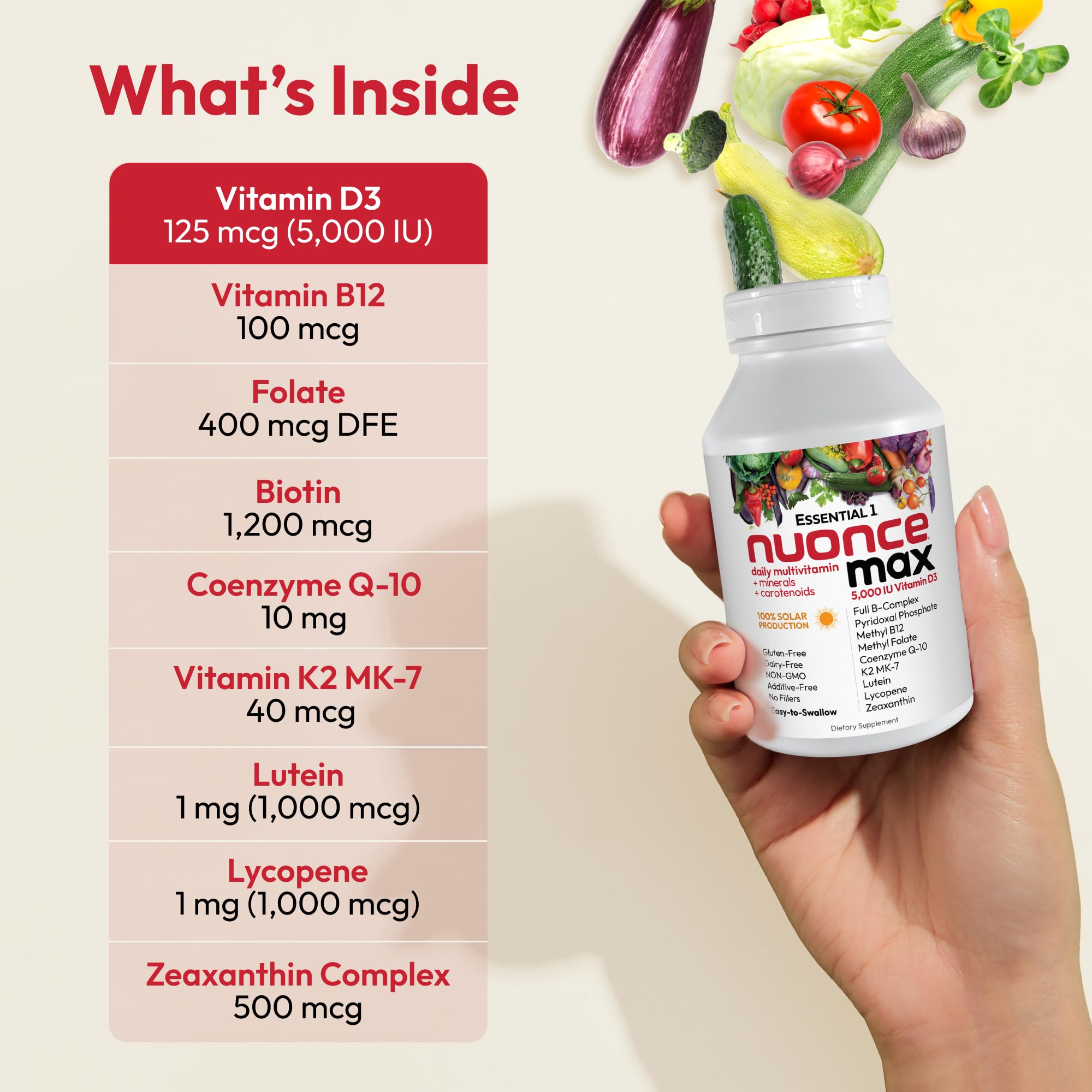 Andrew Lessman nuoncemax bottle on shelf conveys premium, no-additive nutrition.