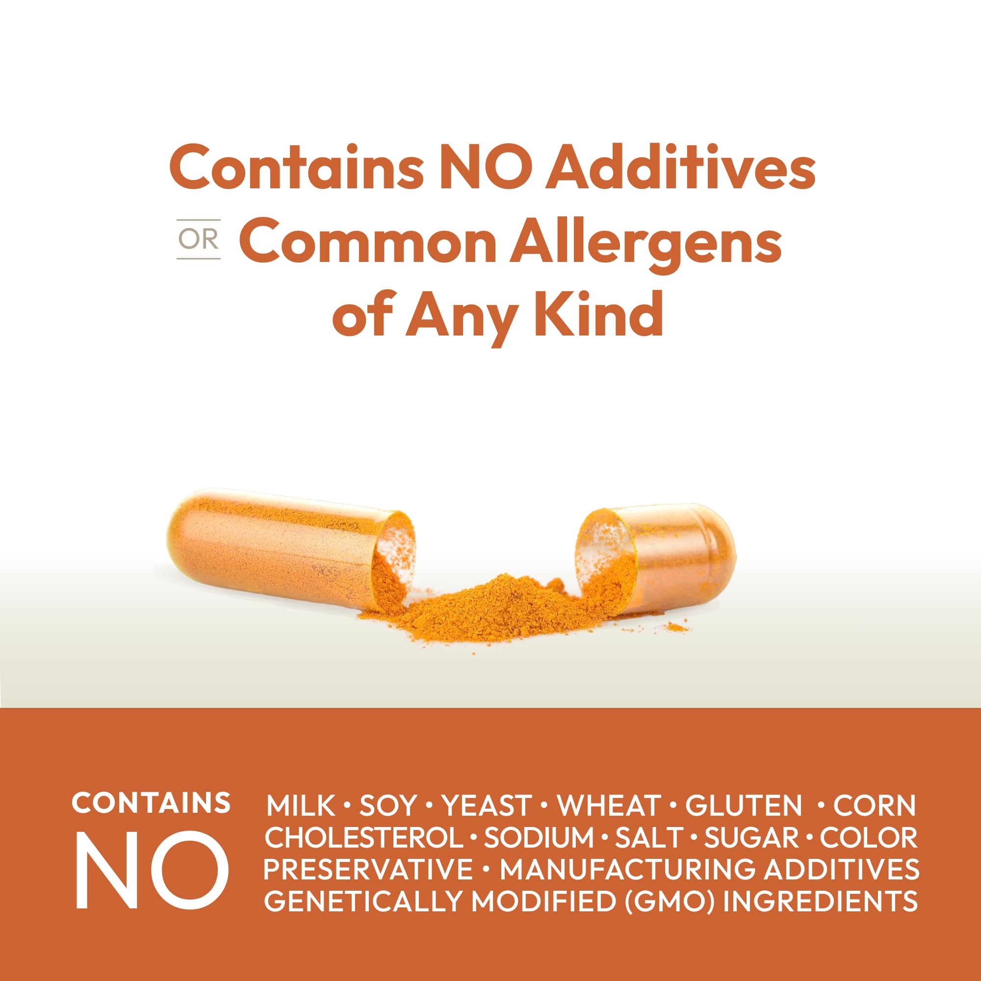Ingredient list showing standardized curcuminoids and vitamin C in Andrew Lessman turmeric.