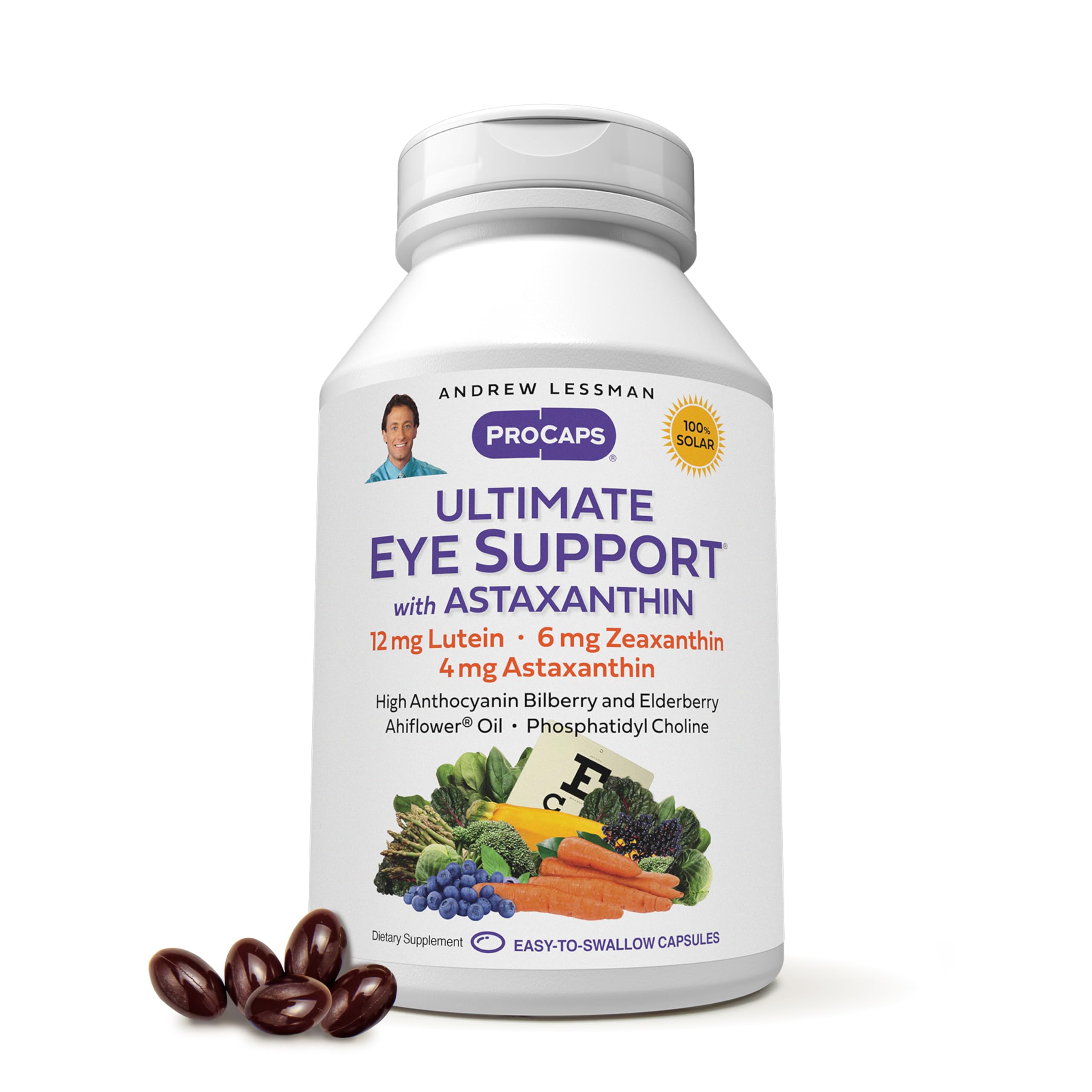 Andrew Lessman Ultimate Eye Support bottle with capsules for daily eye nourishment