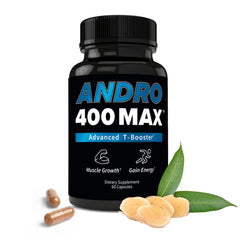 Andro400 T Booster pack front suggesting daily energy support for workouts