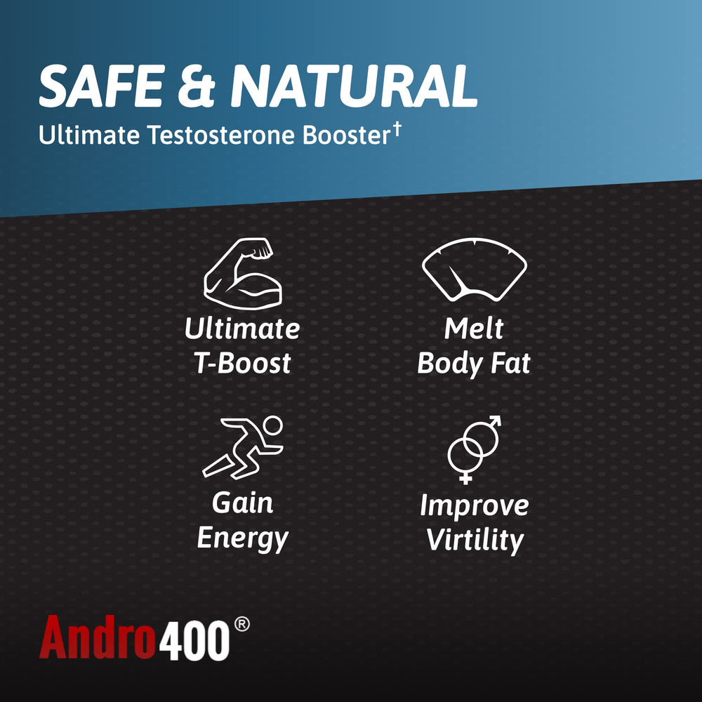 Andro400 T Booster Ultra Max on workout gear setup.