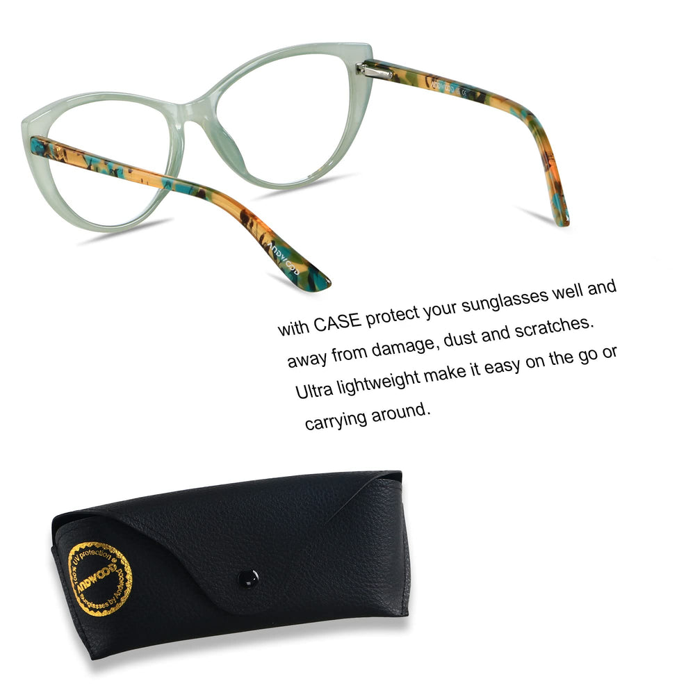 Andwood cat-eye glasses side view blocking blue light for extended screen comfort