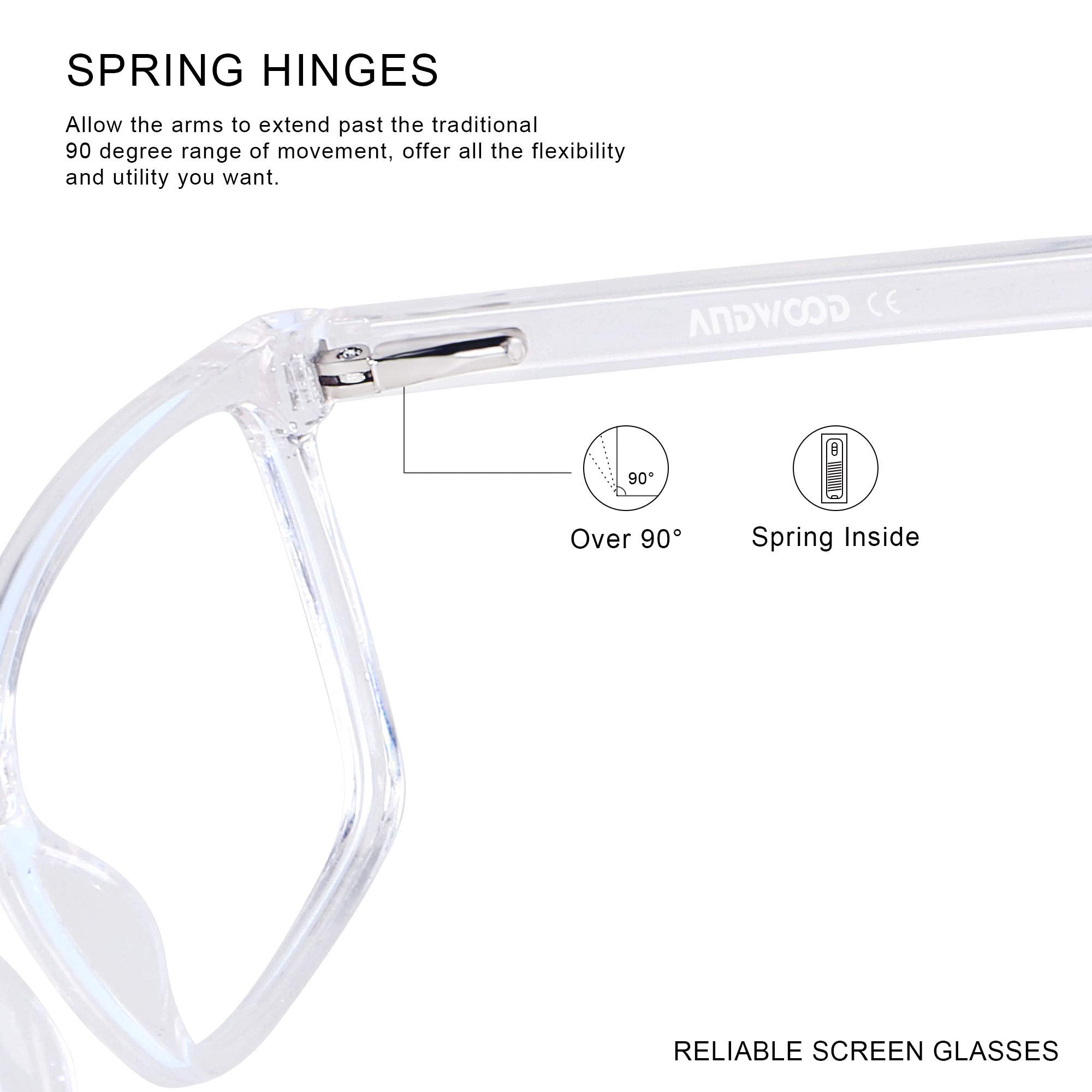 ANDWOOD square-frame glasses enhancing computer and phone clarity