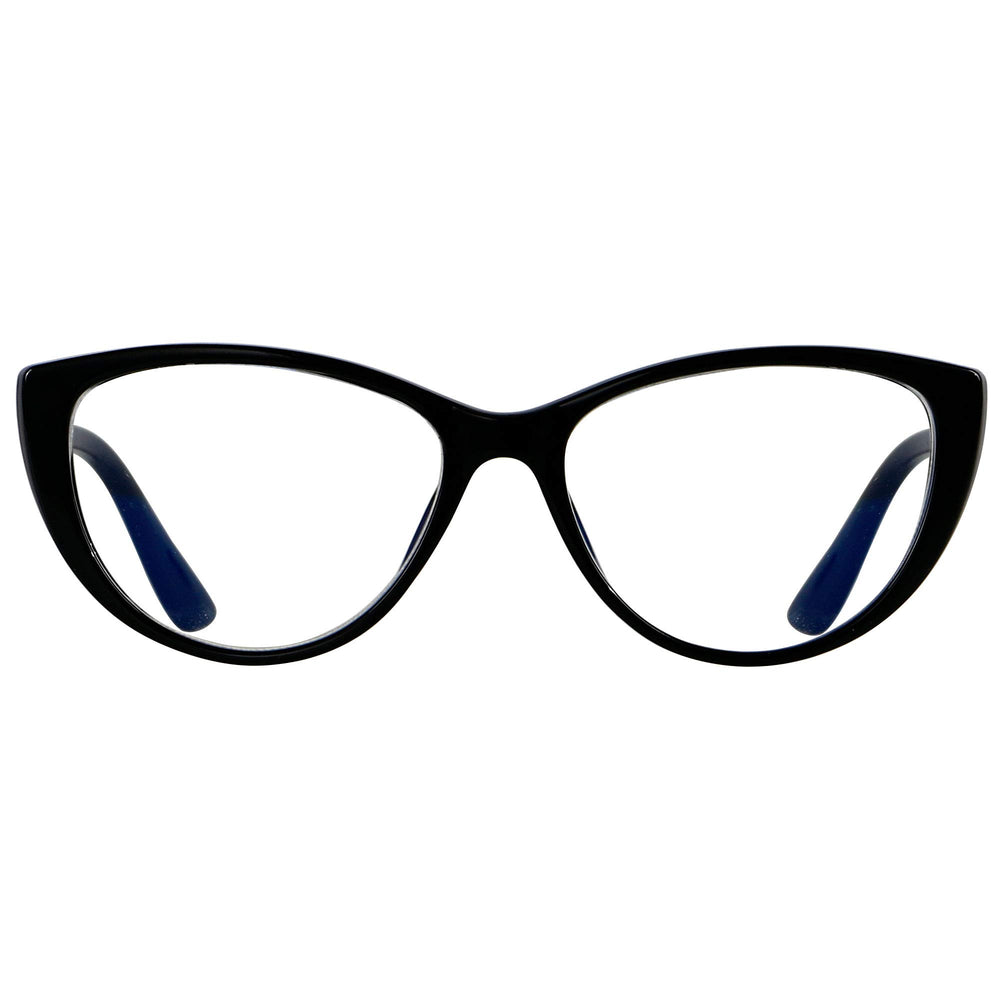 ANDWOOD cat-eye black frame blue light glasses for crisp daytime or evening screen use.