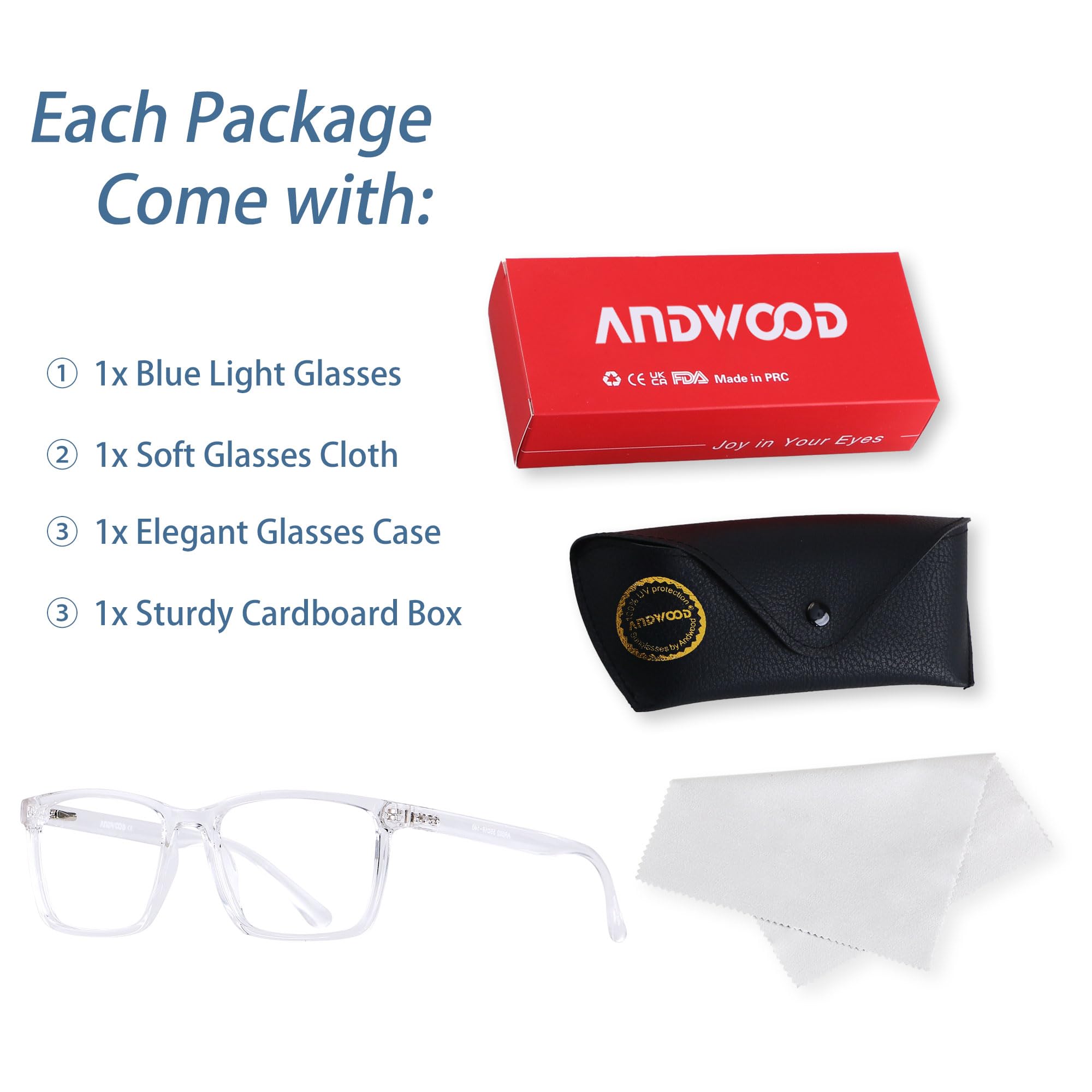 ANDWOOD large-frame blue light glasses suitable for daily wear