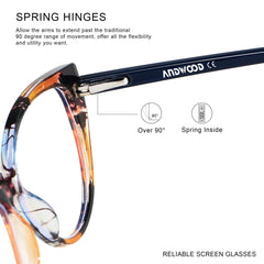 Andwood spring hinge design provides a comfortable, flexible fit for long wear.