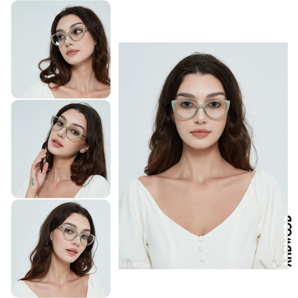 Andwood cat-eye glasses worn for stylish eye protection
