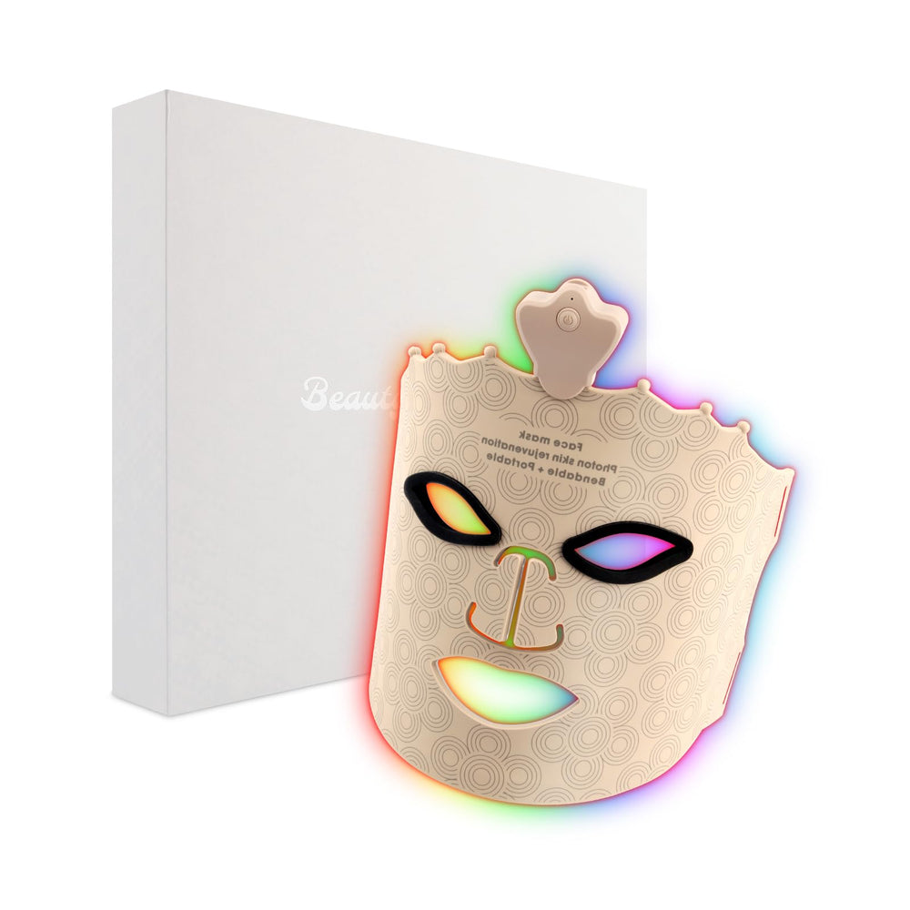 Angauss 7-color LED face mask for at-home skin rejuvenation with gentle, targeted light.
