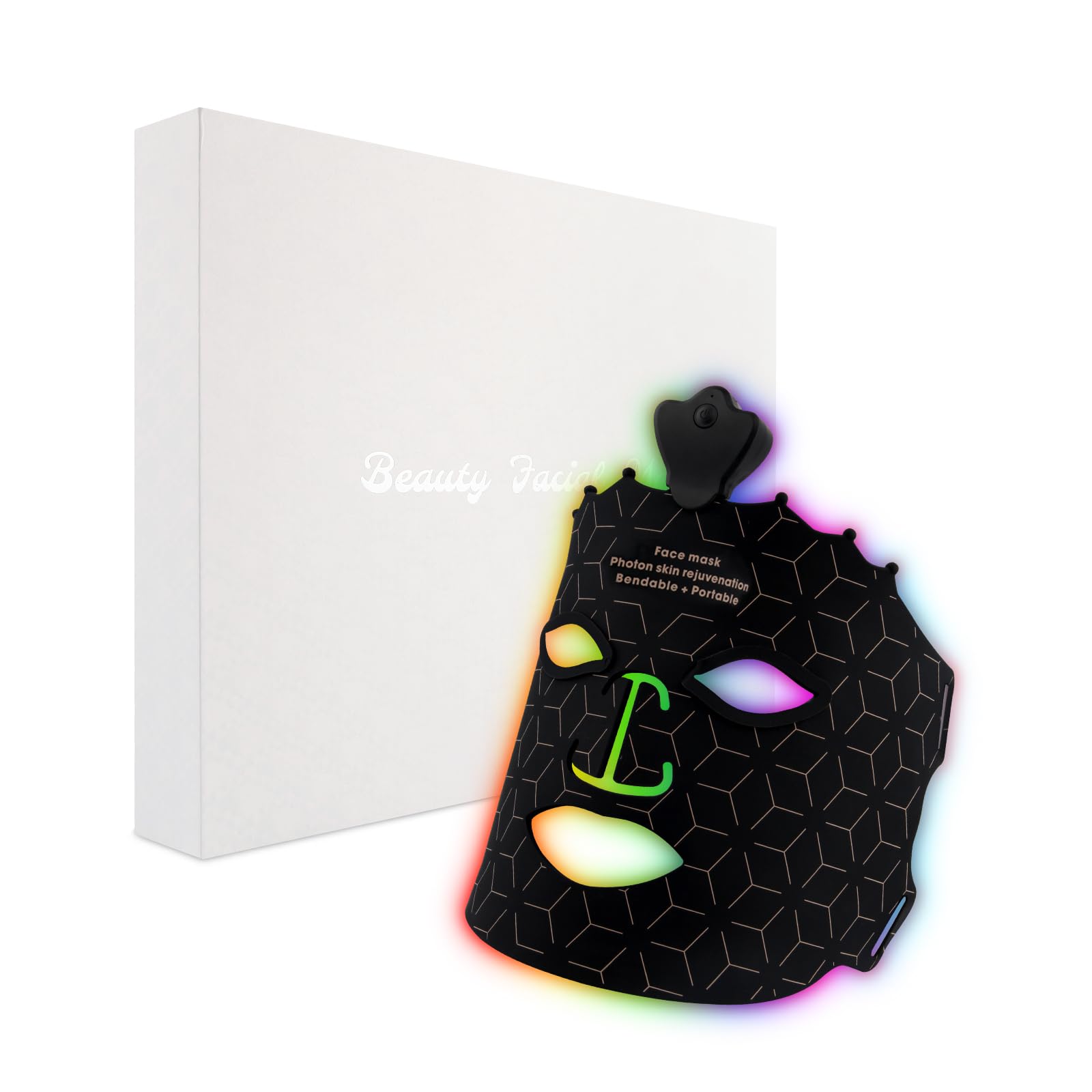 ANGAUSS 7-color LED mask front view shows versatile home skin therapy