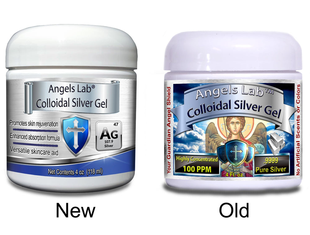 Angels Lab packaging display emphasizes purity and premium quality.