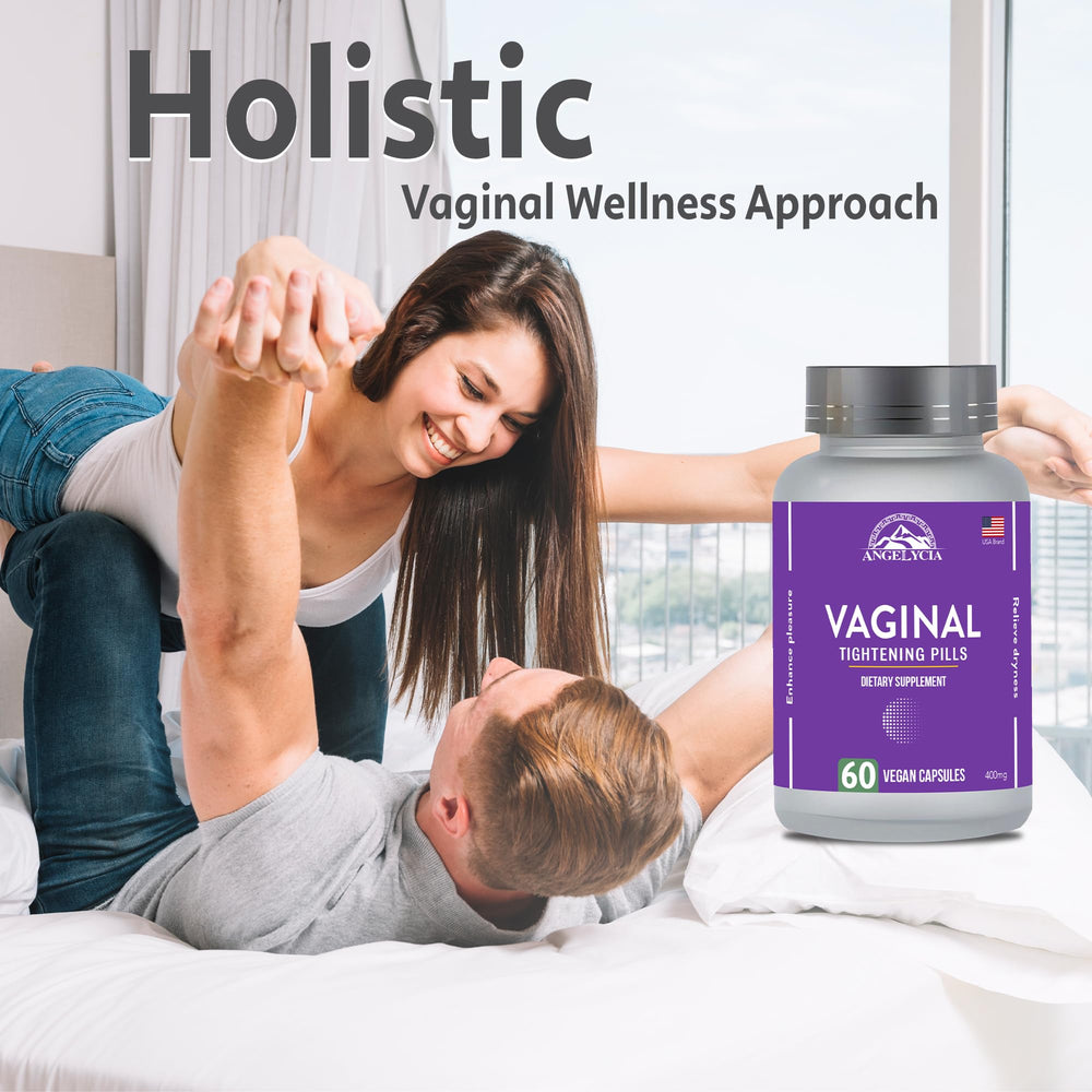 Closeup of ANGELYCIA vaginal moisturizer pills suggests hydration and surface smoothness.