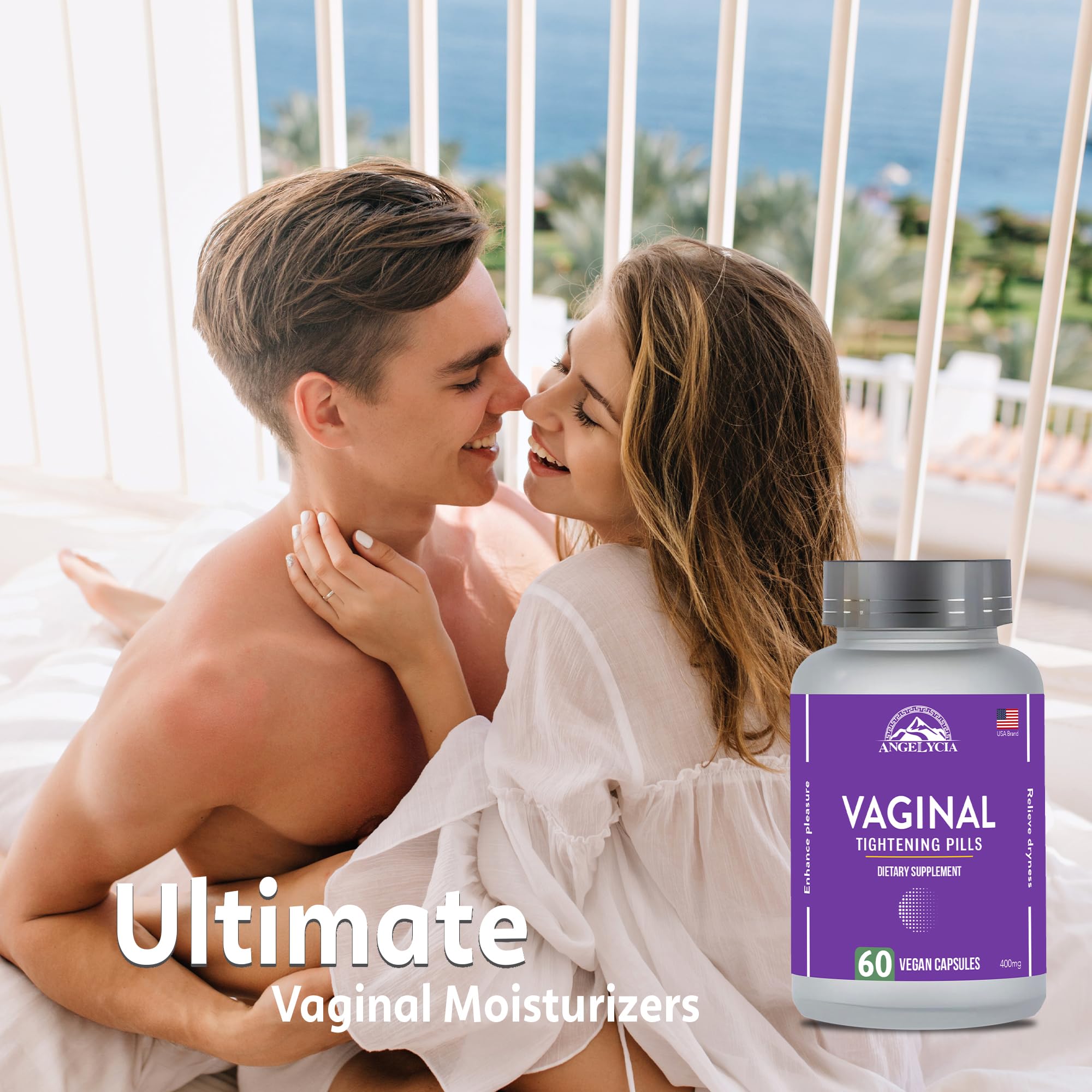 ANGELYCIA suppositories pack image highlights on-the-go moisture and comfort.