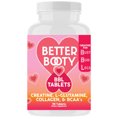 Angry Supplements Better Booty BBL tablets bottle on a clean white background, ready for workouts.