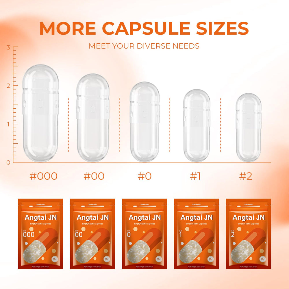 Angtai JN 100-count empty capsules ready for home formulation projects
