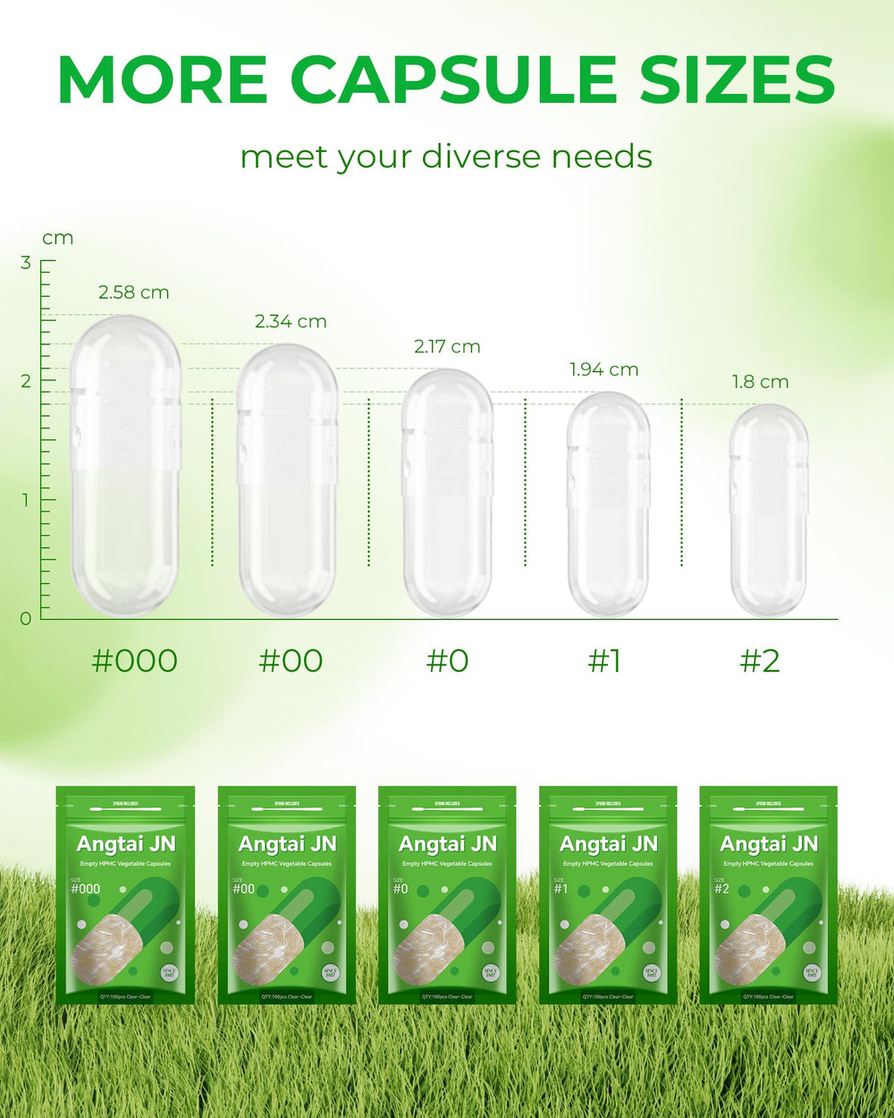 Angtai JN halal-certified, gluten-free, non-GMO capsules for versatile use.