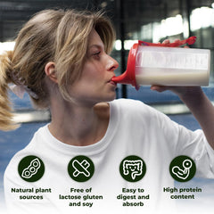Angtai JN pea protein powder shake demonstrates versatile post-workout or daily protein use.