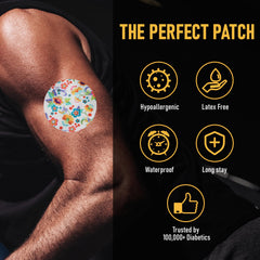 ANGTICS Dexcom G7 patch with tiny wildflowers stays secure during workouts.