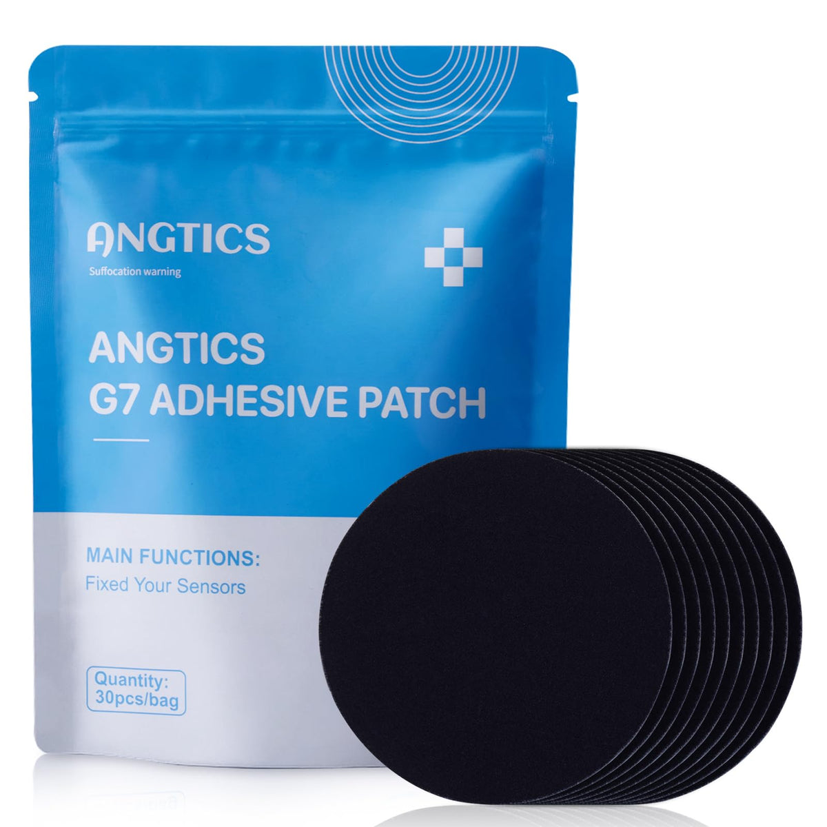 Parche ANGTICS Dexcom G7, resistente al agua, ideal para sudor y duchas.