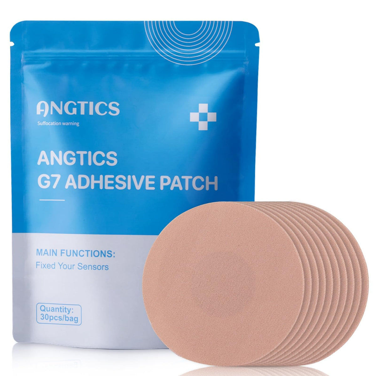 Parche adhesivo ANGTICS para Dexcom G7, resistente al agua, protege el sensor durante ejercicio.