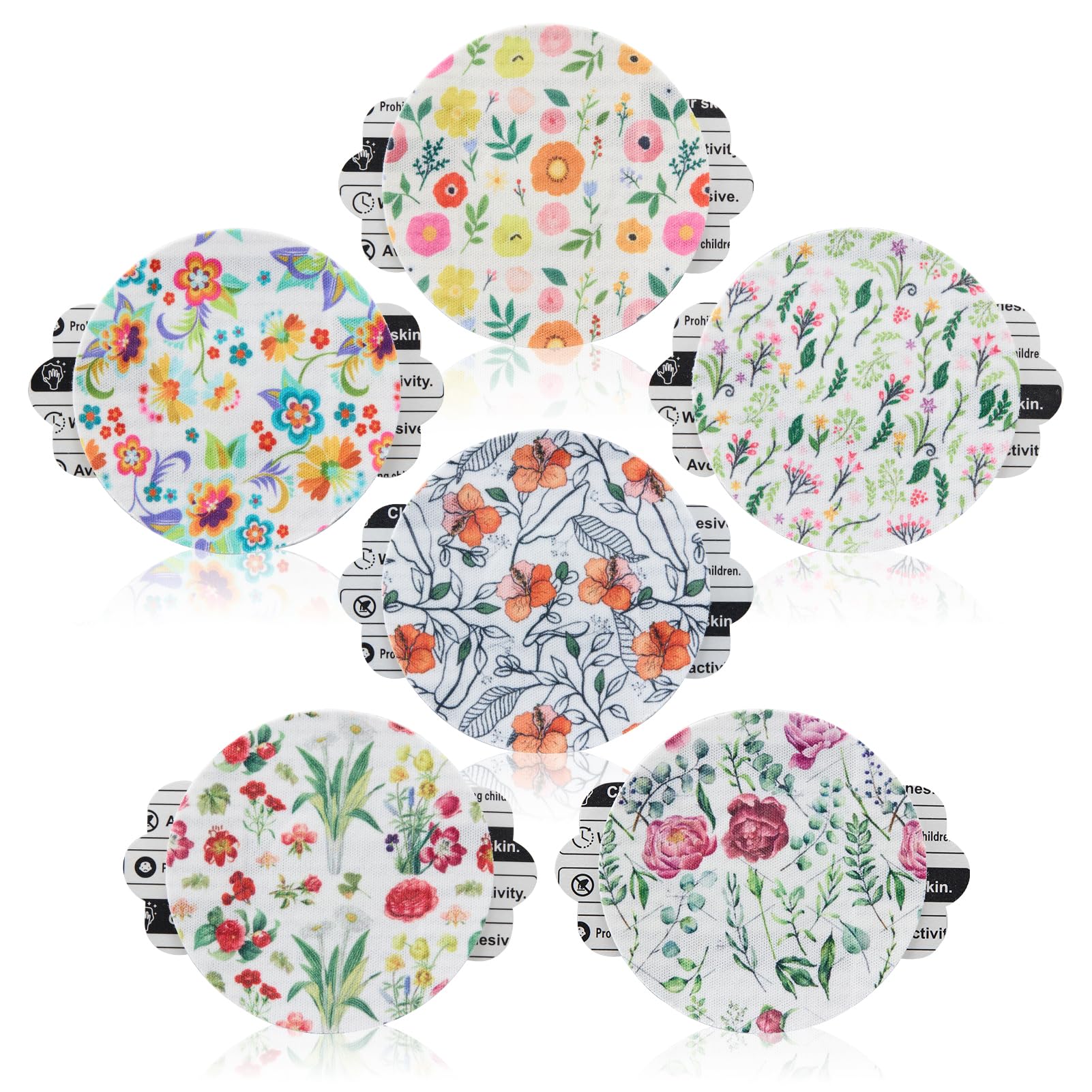 ANGTICS Dexcom G7 floral patch close-up for secure, skin-friendly wear.