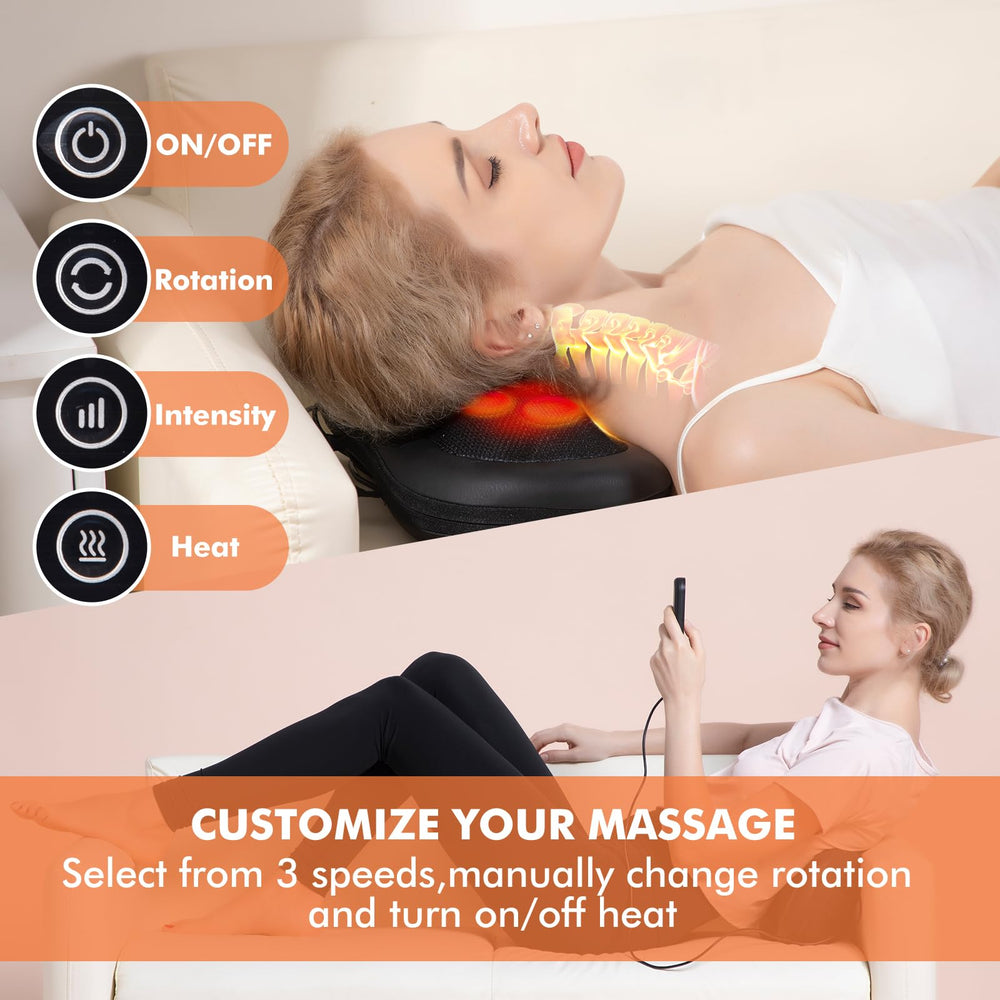 ANHAO elastic strap attaches to chair for hands-free massage.