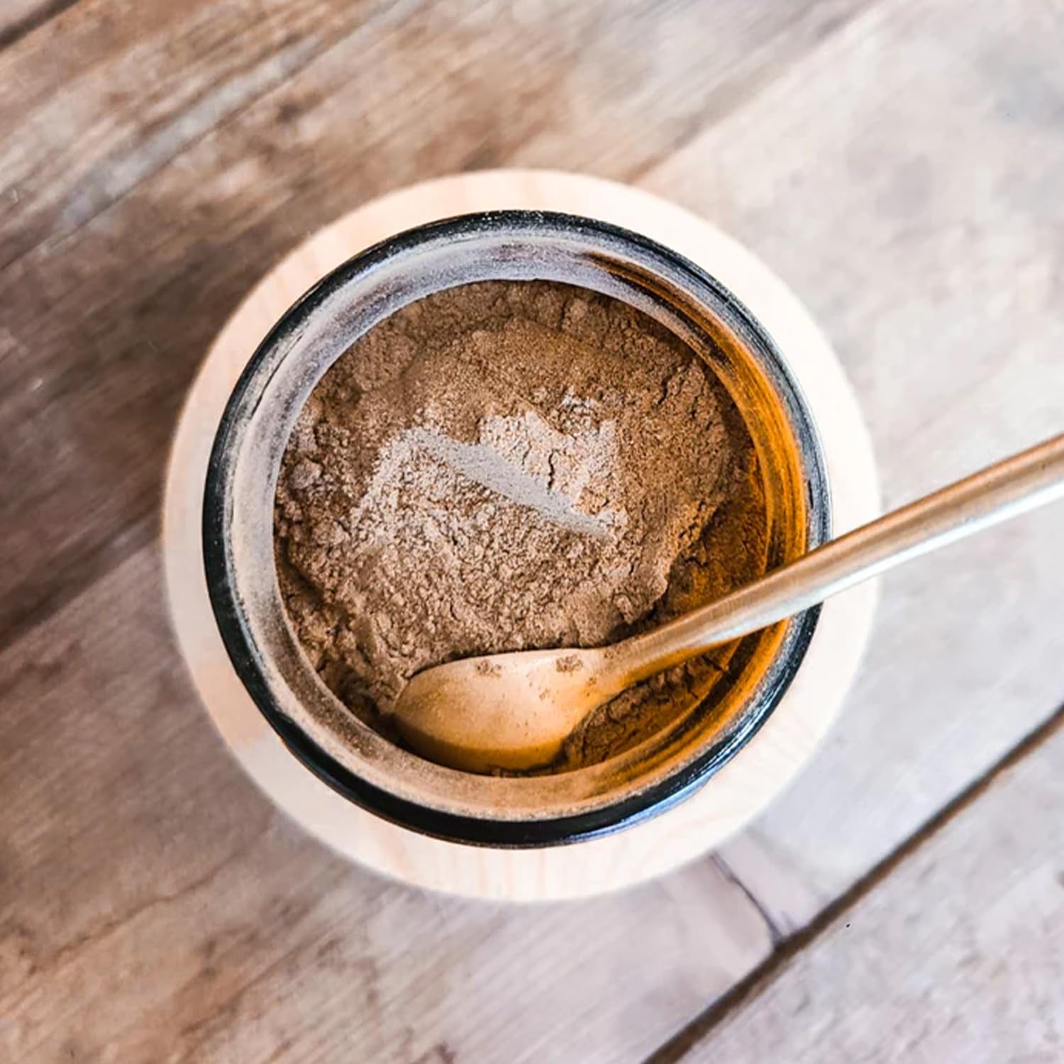 Anima Mundi Happiness Tonic mucuna and albizia blend for a calm mood in a cup.