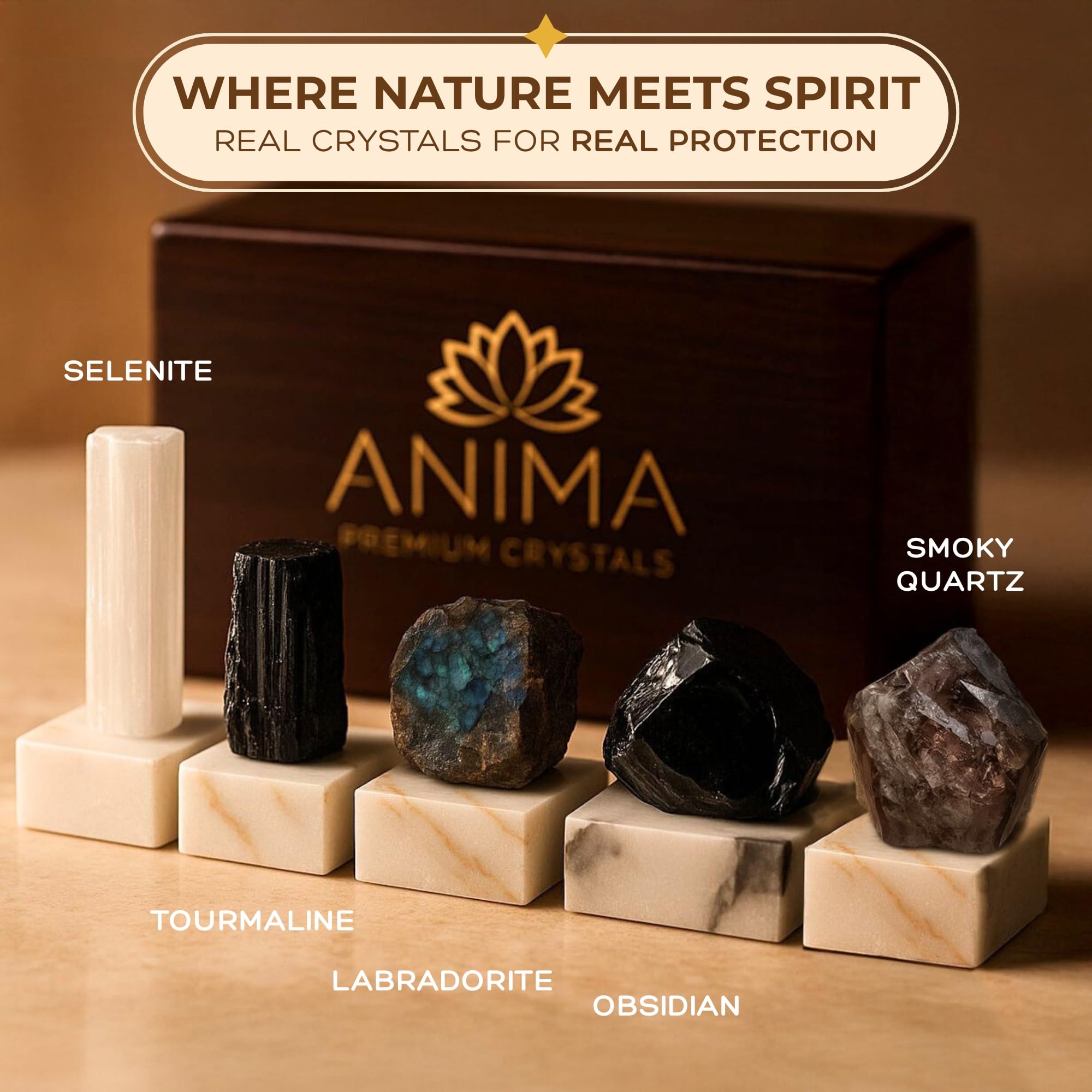 Anima Protection Crystals Tourmaline Grounding supports calm, centered energy.