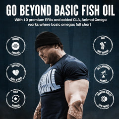 Animal Advanced Omega burpless softgels ideal for athletes needing quick daily EFAs