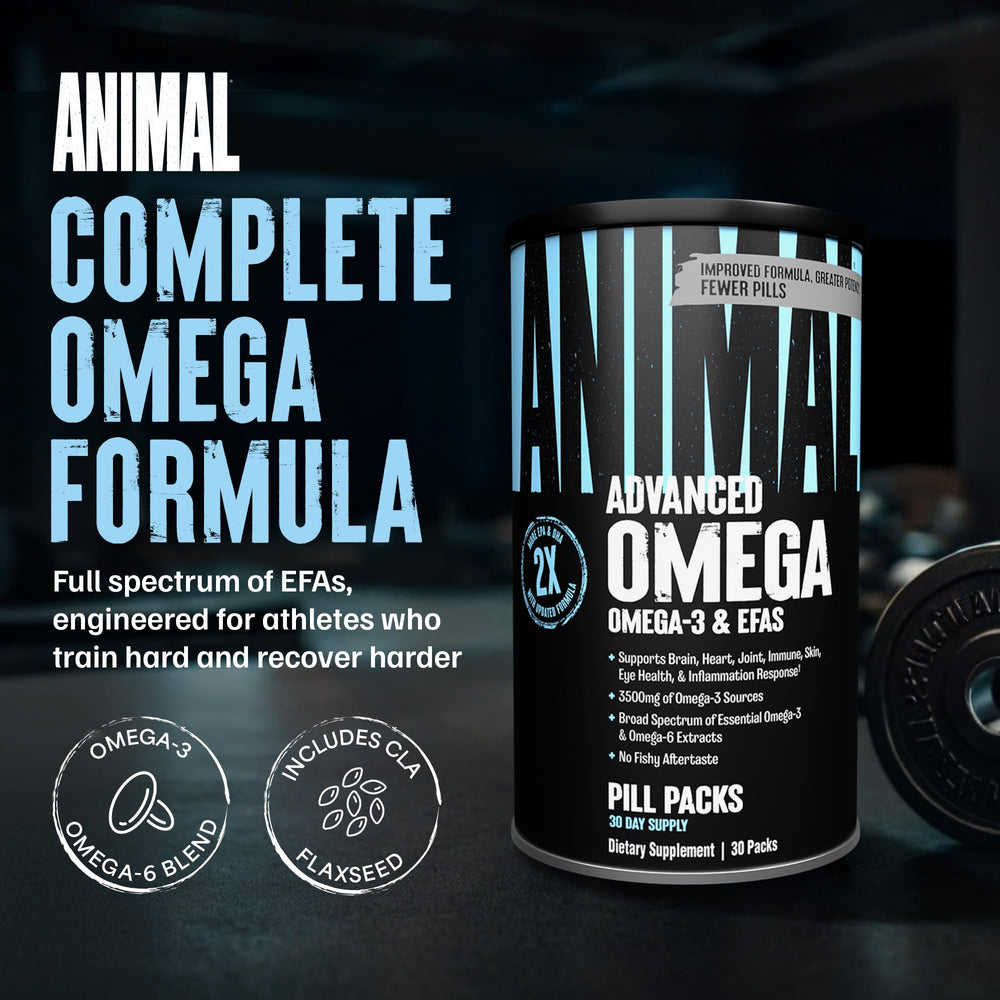 Animal Advanced Omega enteric-coated softgels reduce fishy aftertaste while delivering EPA and DHA