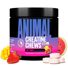 Animal Creatine Chews Fruit Punch tub boosts flavor and convenient creatine intake