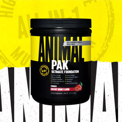 Animal Pak bottle back label detailing nutrients and dosing guidelines