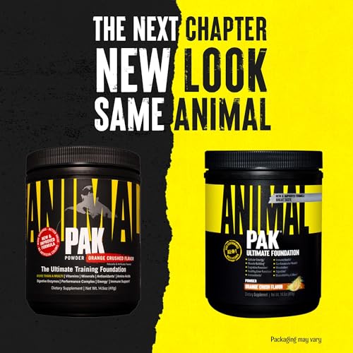 Animal Pak powder scoop in a shaker for convenient all-in-one supplementation