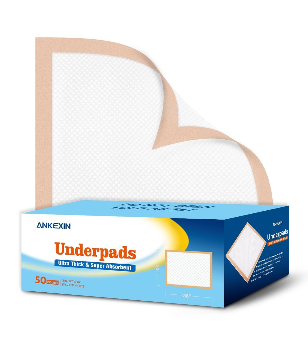 ANKEXIN Ultra-Absorb bed pad 30x36 coverage protects beds from leaks