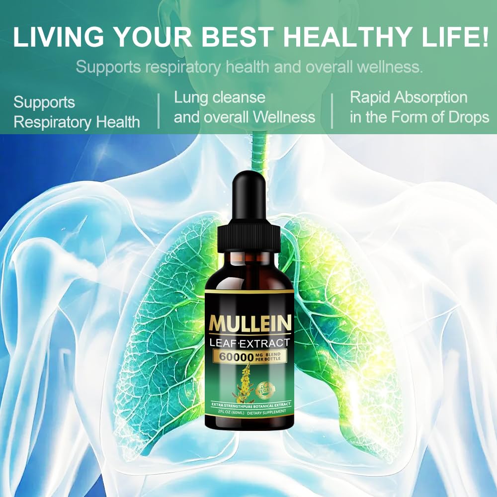 ANKUY Mullein Drops dropper releasing mullein liquid for respiratory comfort.