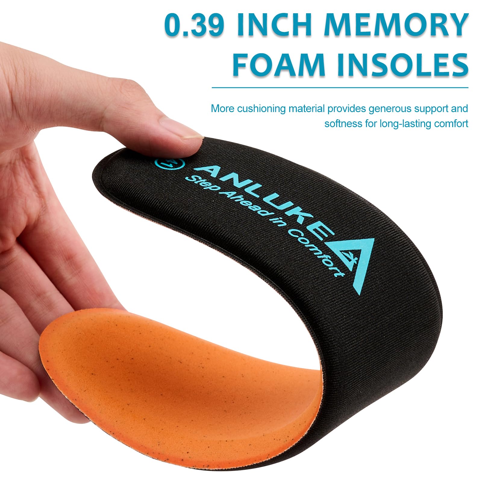 ANLUKE memory foam insoles fit work boots for renewed comfort during long shifts.
