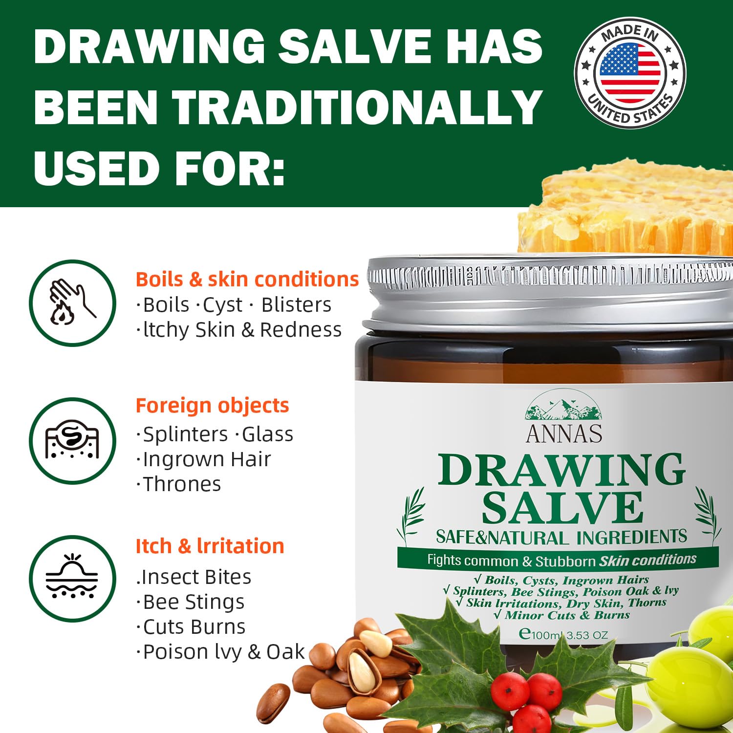 ANNAS Drawing Salve for splinters, assisting gentle removal and skin comfort